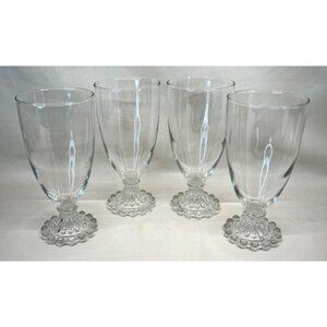 4 Vintage Anchor Hocking Crystal Clear Berwick Boopie Iced Tea Glasses 6 3/4"